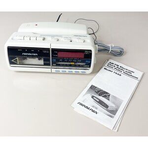 Soundesign Clock AM/FM Alarm Cassette Telephone Vintage 1980's Phone Works!